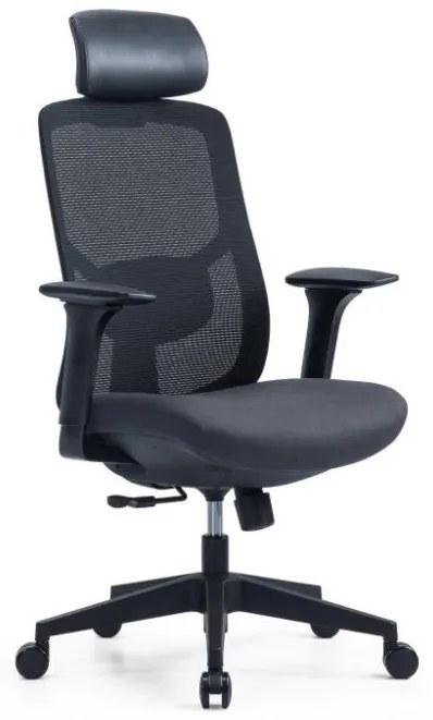 Kancelárska ergonomická stolička PYLON — látka, čierna / viac farieb Modrá Bez podhlavníka