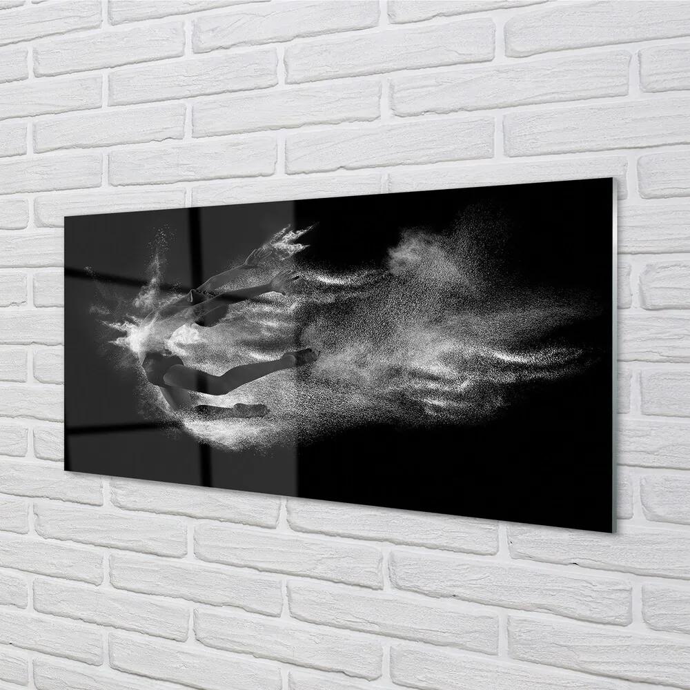 Sklenený obraz Žena baletné dymové šedé pozadie 120x60 cm