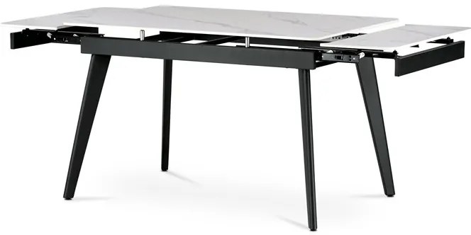 BONTEC Jedálenský stôl rozkladací 120-180x80 cm, spekaná keramika, mramor, HT-405M GREY Farba: Biela