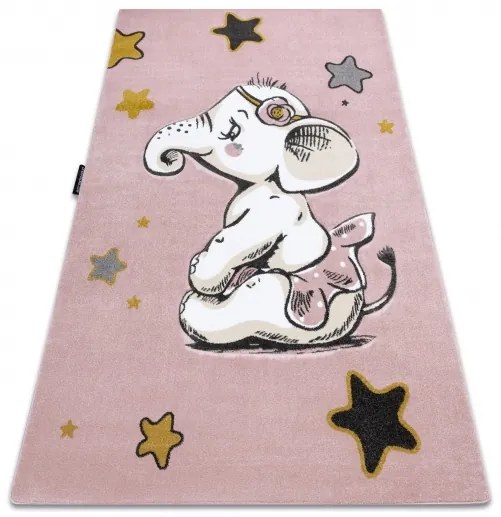 styldomova Detský ružový koberec PETIT Slon