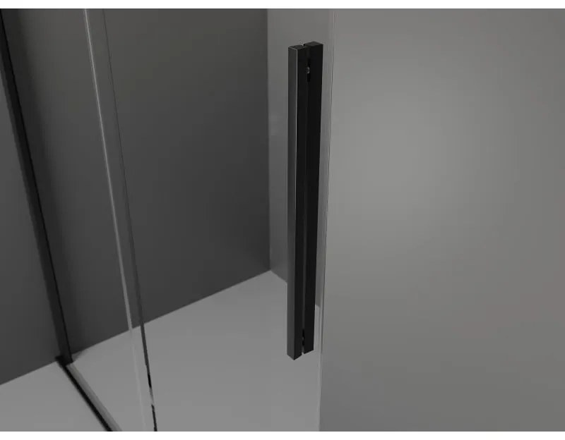 Mexen Velar, sprchový kút s posuvnými dverami 100 x 75 cm, 8mm šedé sklo, čierna matná, 871-100-075-41-70