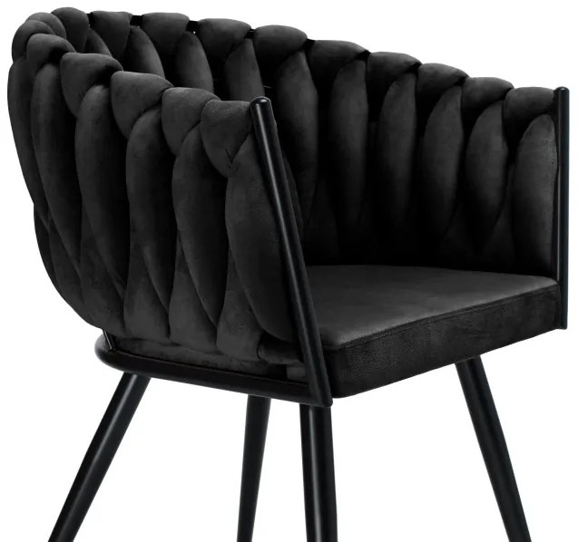 Jedálenská stolička ASTON zamatová, čierna