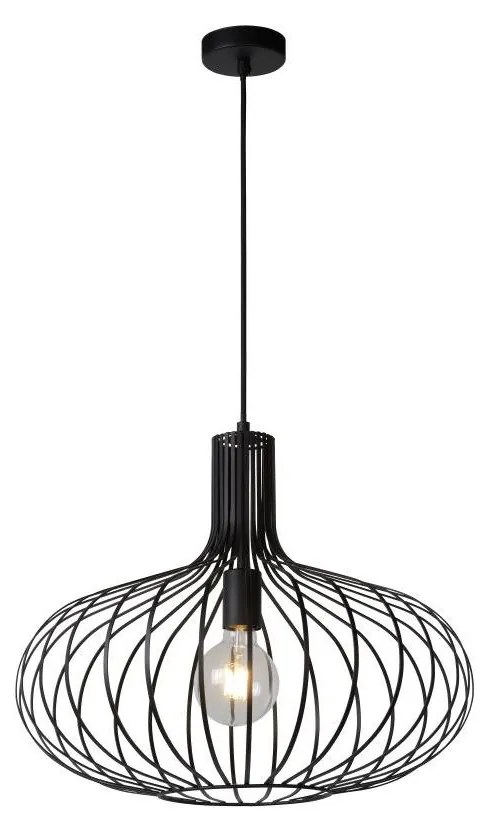 Lucide 78374/50/30 - Závesné svietidlo MANUELA 1xE27/60W/230V čierne 50 cm