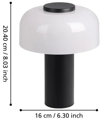 Eglo 900984 - LED Stmievateľná vonkajšia lampa PONENTE 2,25W/5V IP44 čierna/biela