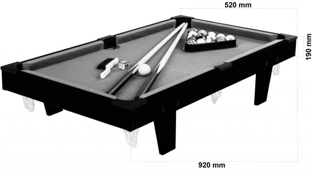 GamesPlanet® 40440 Mini pool biliard s príslušenstvom 92 x 52 x 19 cm, svetlý