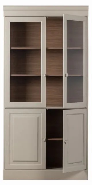 Sivá vitrína z borovicového dreva 105x215 cm Chow – vtwonen