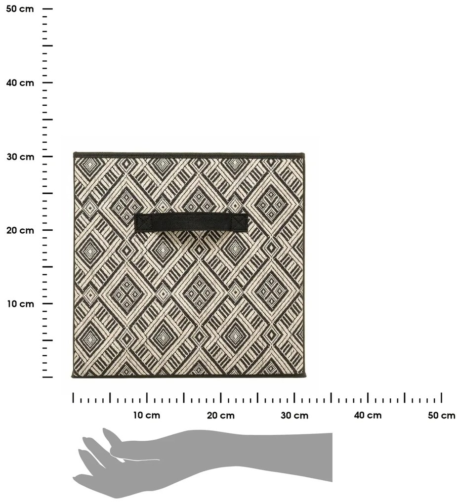 Úložný box Ethnique, 31x31x31 cm, čierna