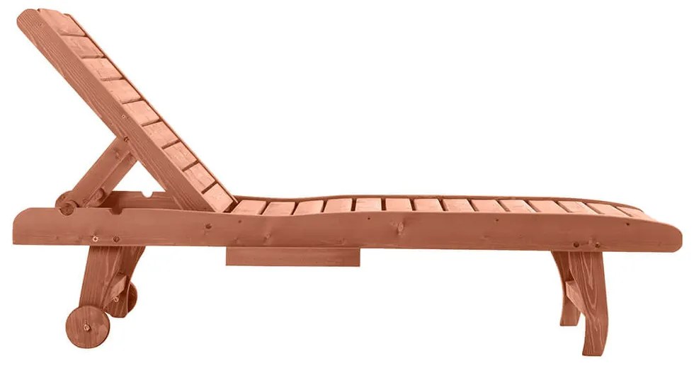 Nastaviteľné drevené ležadlo s vysúvateľným úložným priestorom