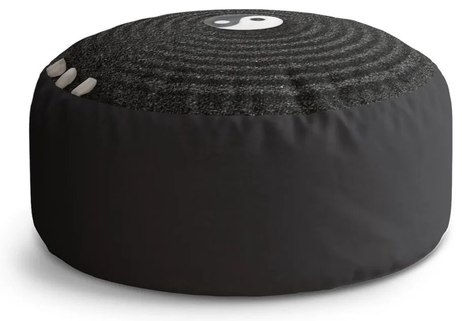 Taburet Circle jin a jang, čierna