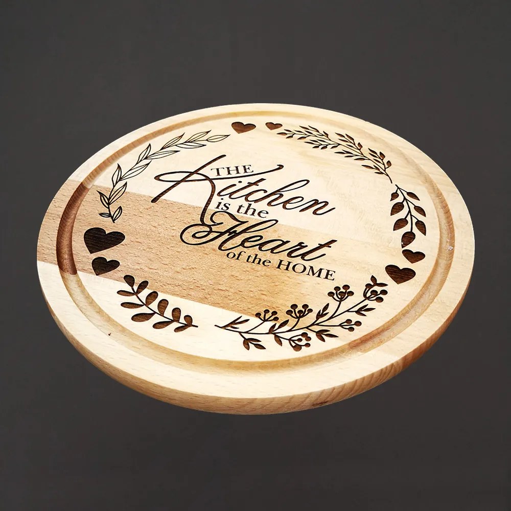 AMADEA Drevená servírovacia doska - podnos vetvičky, masívne drevo, 25 cm