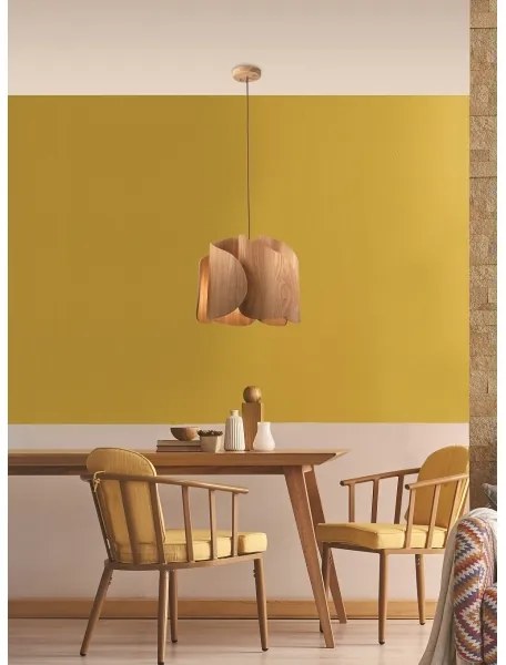 Fabas Luce 3672-40-132 - Luster na lanku PEVERO 1xE27/40W/230V drevo