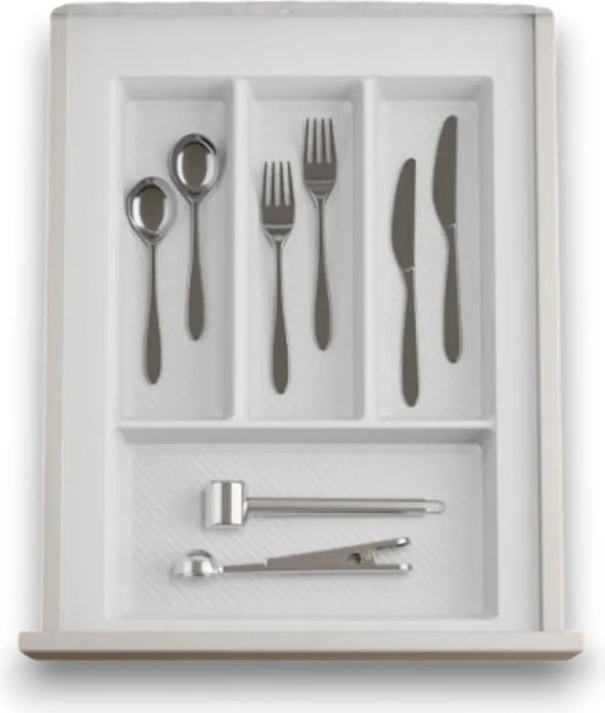 IN-DURO Príborník STRIPES 29 - 35 cm s hĺbkou 42 - 49 cm, biela