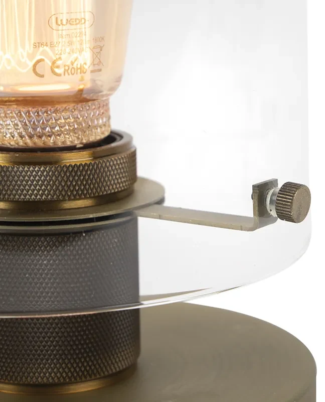 Škandinávska stolná lampa bronzová so sklom - Dome