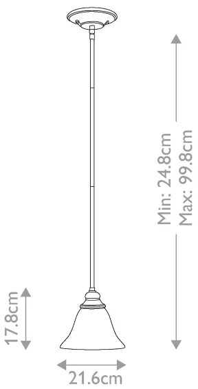 Hinkley HK-CELLO-P-A - Luster na tyči CELLO 1xE27/60W/230V