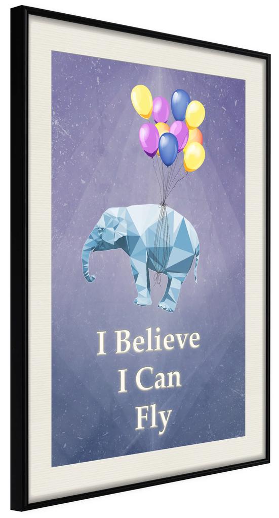 Artgeist Plagát - Flying Elephant [Poster] Veľkosť: 20x30, Verzia: Zlatý rám