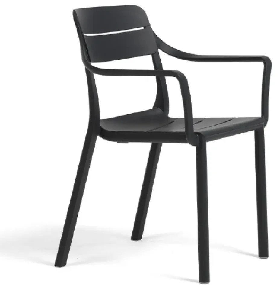 CASSIA ARMCHAIR záhradná stolička s podrúčkami antracite