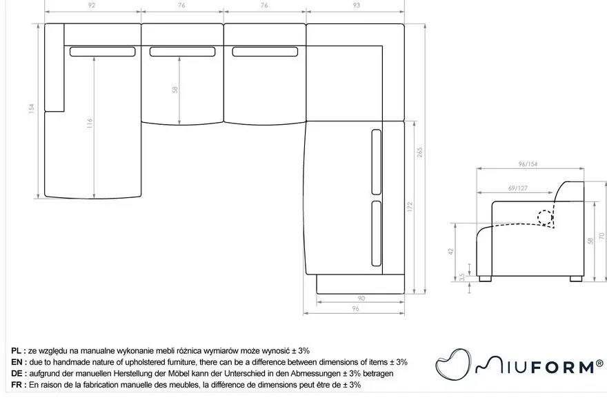Svetlosivá rohová pohovka (pravý roh/do tvaru "U") Flex Felix – Miuform