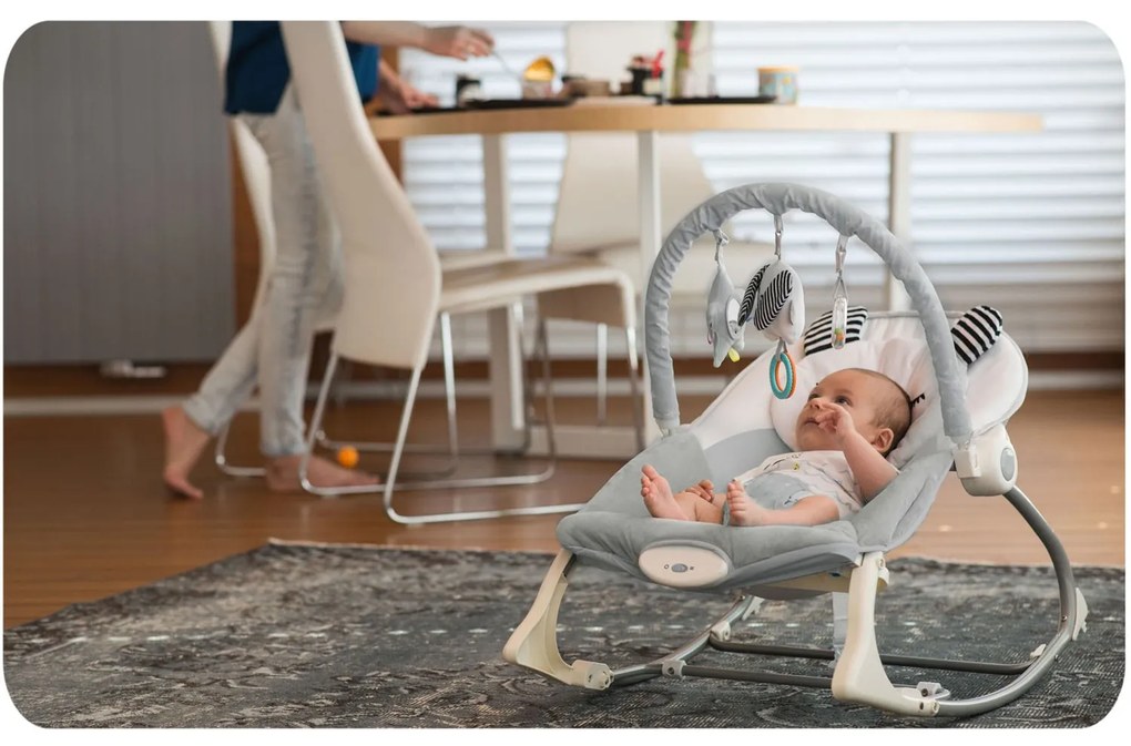 Hojdacie lehátko Nukido s vibráciou - sivé