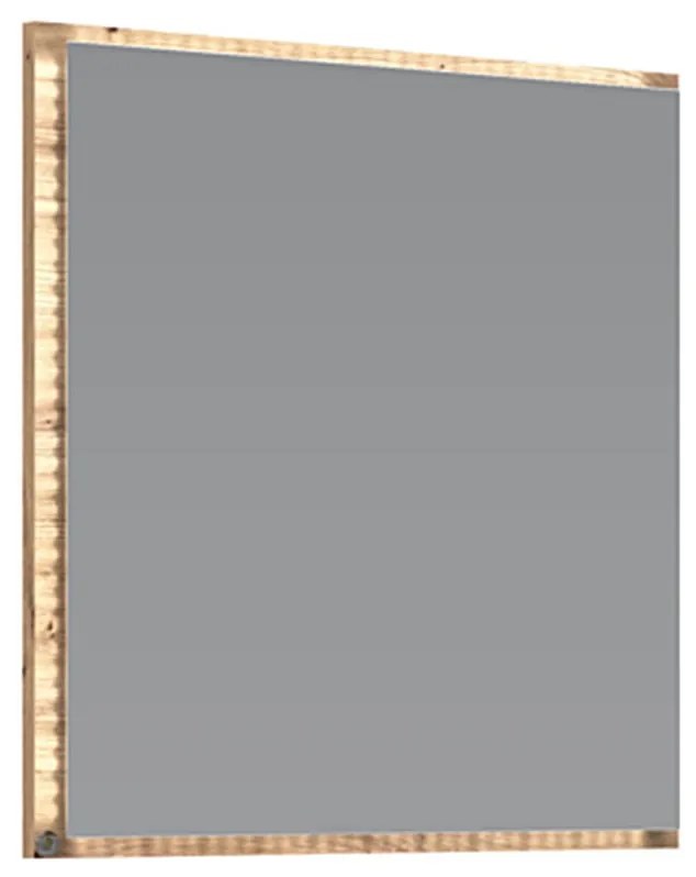 Nástenné zrkadlo Pulcro, 60 cm, strieborná / dub artisan
