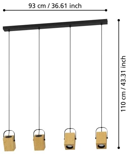 Eglo 43748 - LED Luster na lanku AYLES 4xGU10/3W/230V
