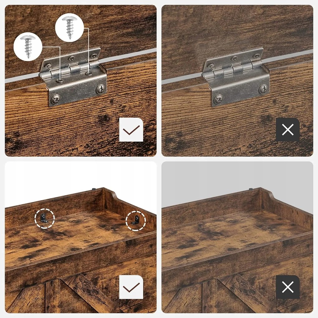 Úložný box s vekom TAYLOR 100x40 cm, rustikálne hnedý