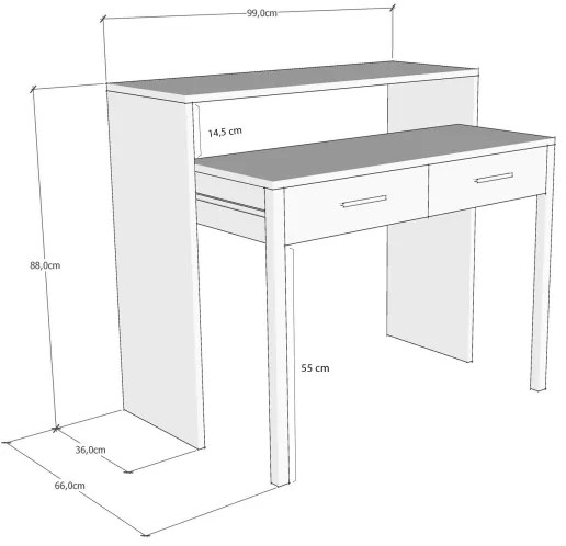 Pracovný stôl 88x99 cm biela/béžová