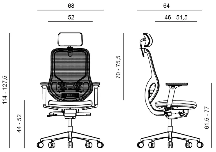 Kancelárska ergonomická stolička ATOMIC — sieť / látka, čierna, nosnosť 130 kg