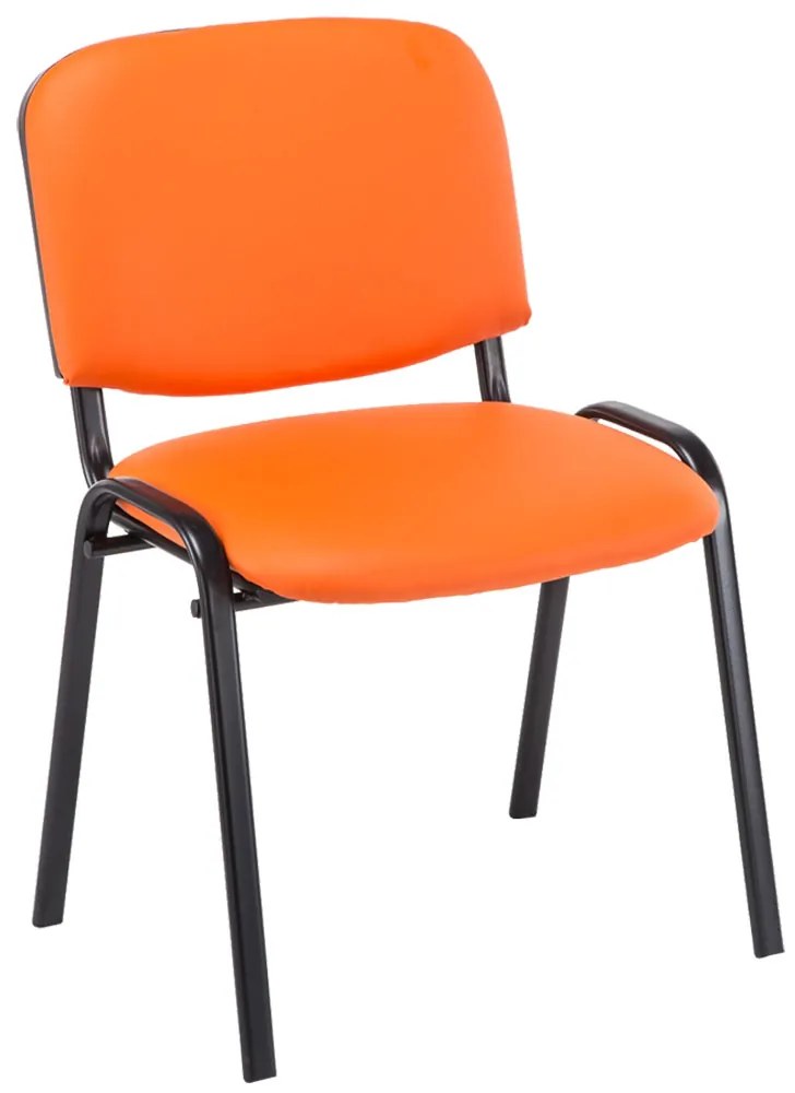 4x Stohovateľná konferenčná stolička Ken koženka - Oranžová