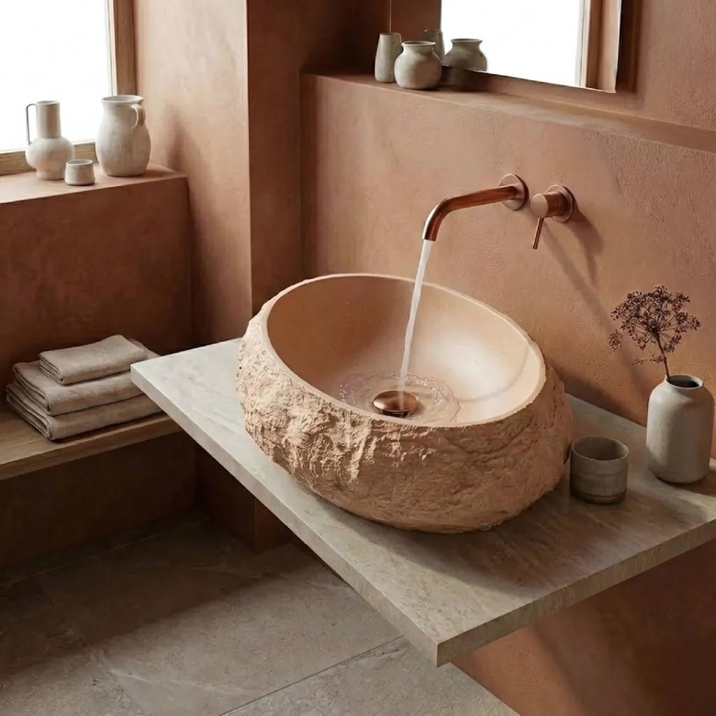 Rea Mika, umývadlo na dosku 500x380x150 mm, svetlá terakota, REA-U7348