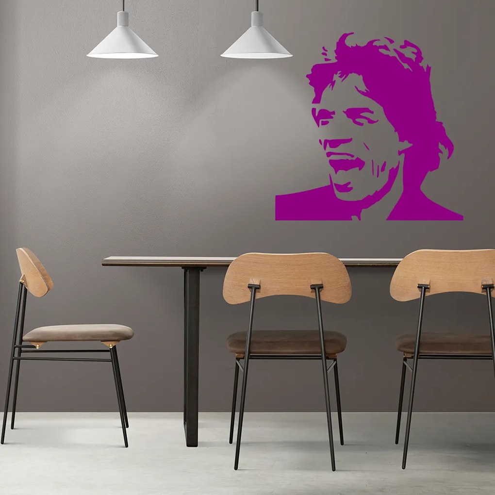 Veselá Stena Samolepka Mick Jagger Farba: černá, Veľkosť: 80 x 80 cm