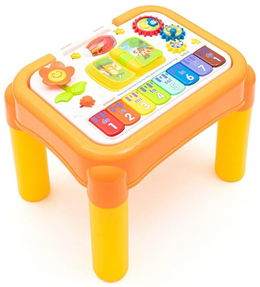 Baby Mix Multifunkčný hudobný vzdelávací stolík3v1, žltý
