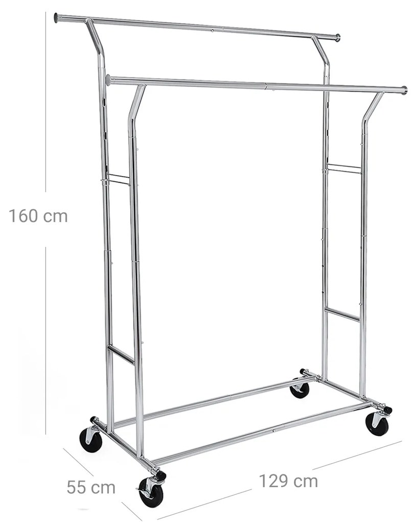 Stojan na oblečenie Merci chrómový