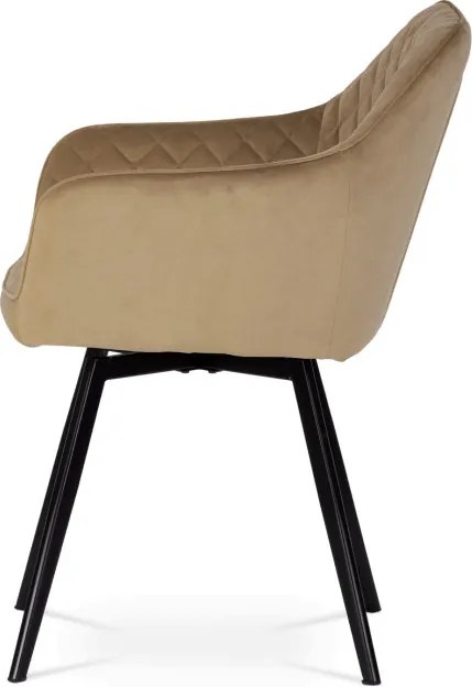 Jedálenská stolička zamatová, béžová DCH-425 CAP4