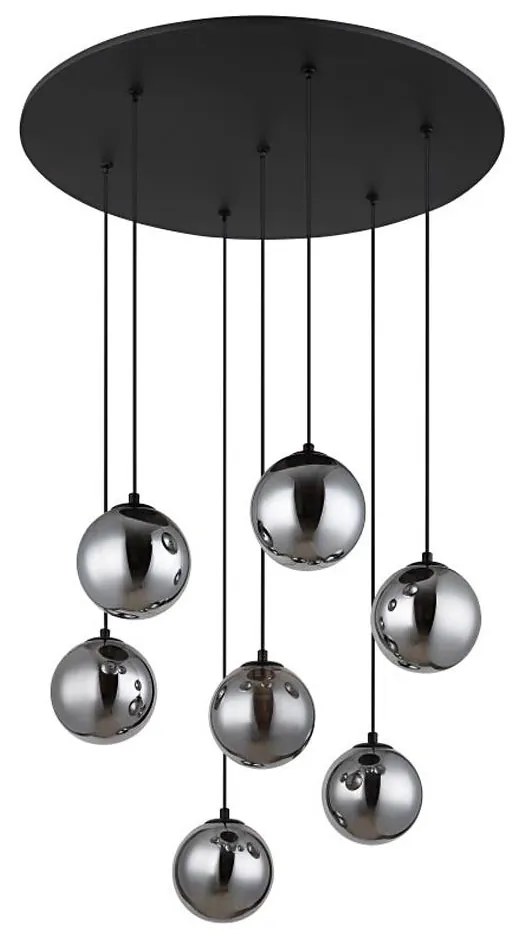 Globo 56133-7H - LED Luster na lanku RIHA 7xG9/3,5W/230V dymová/čierna
