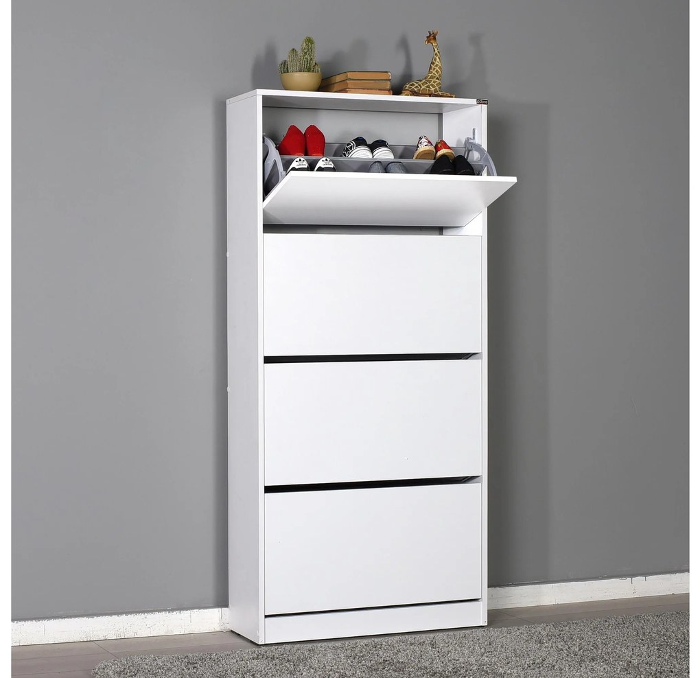 Botník (skrinka na topánky) Nimelo 4 (biela). Akcia -19%. Vlastná spoľahlivá doprava až k Vám domov. 1094670