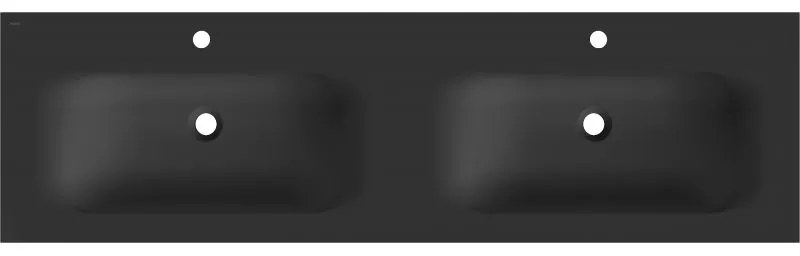 Mexen Vela, dvojumývadlo na zapustenie 161 x 46,5 cm, čierna matná, 25231671D