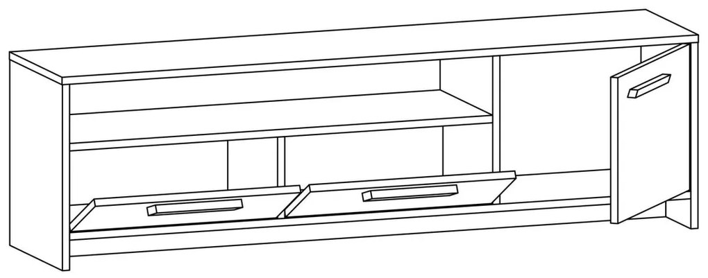 TV stolík Tyson 160 cm dub/antracit