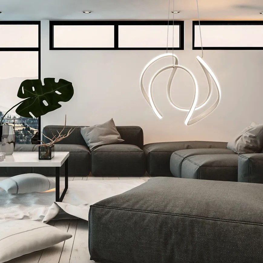 Elegantné moderné LED stropné svietidlo s diaľkovým ovládaním čierna