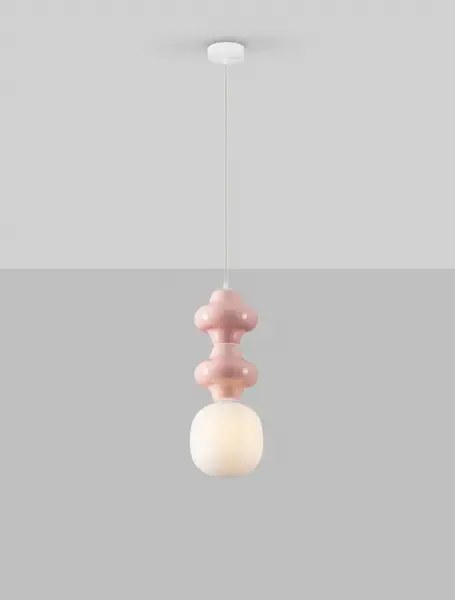 LED ružovo-biely dizajnový luster Clio 2