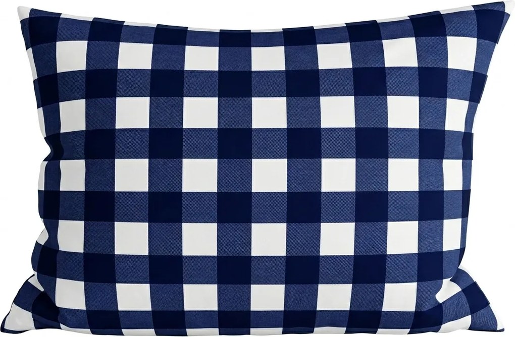 Obliečka na vankúš z mikrovlákna NAVY GINGHAM 50x70 cm, modro-biely