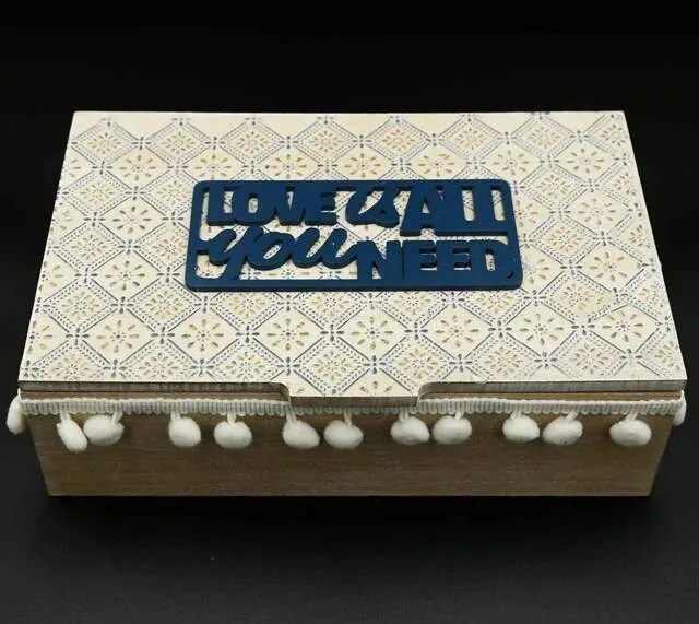 Drevená krabička boho 24×15 cm