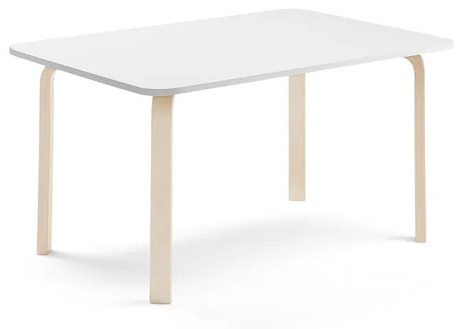 Stôl ELTON, 1400x700x640 mm, laminát - biela, breza