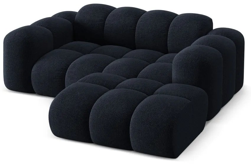 Tmavomodrá ženilková rohová pohovka (pravý roh/s leňoškou) Treno – Cosmopolitan Design