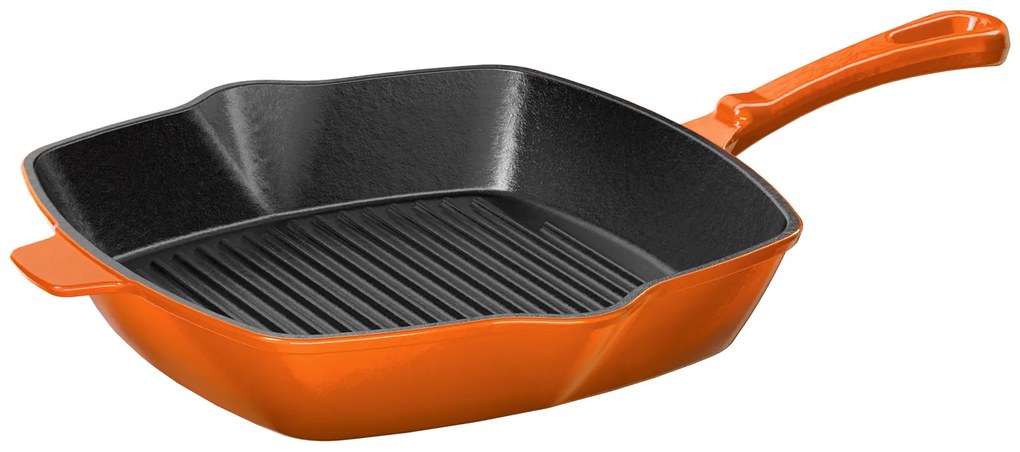 Ernesto®  Liatinová grilovacia panvica, 24,5 x 24,5 cm (oranžová)  (100352880)