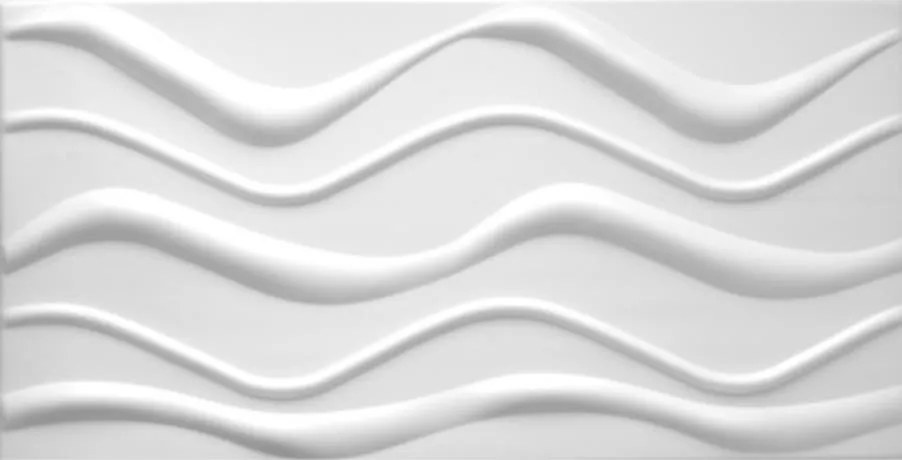 3D panel 0075, rozmer 100 cm x 50 cm, WAVE III biely, IMPOL TRADE