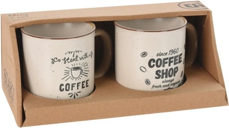 Sada hrnčekov Retro Coffee Shop 2 × 200 ml