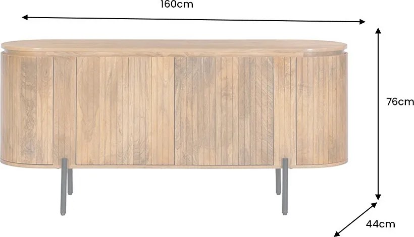 Dizajnová komoda Daichi 160 cm hnedé mango
