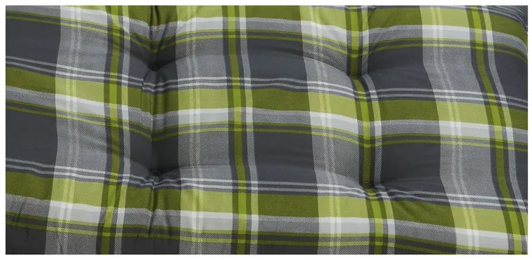 Podložka na kreslo Valencia, 120 x 50 x 8 cm, károvaná/zelená/sivá, 4 kusy  (800003511)