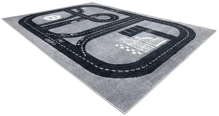 Dywany Łuszczów, Detský kusový koberec Fun Track grey, 160x220, šedá, detská izba