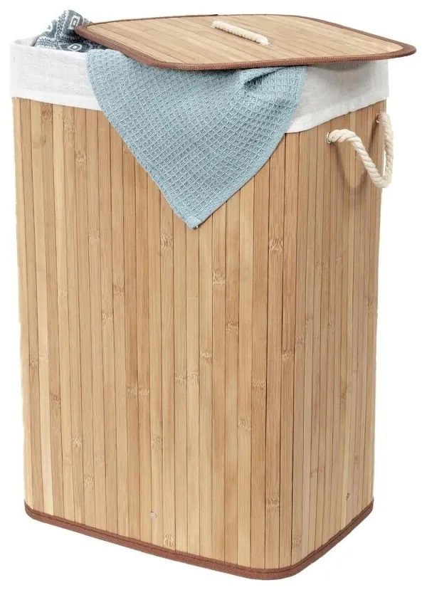 Compactor Kôš na špinavú bielizeň Bamboo hranatý, prírodná